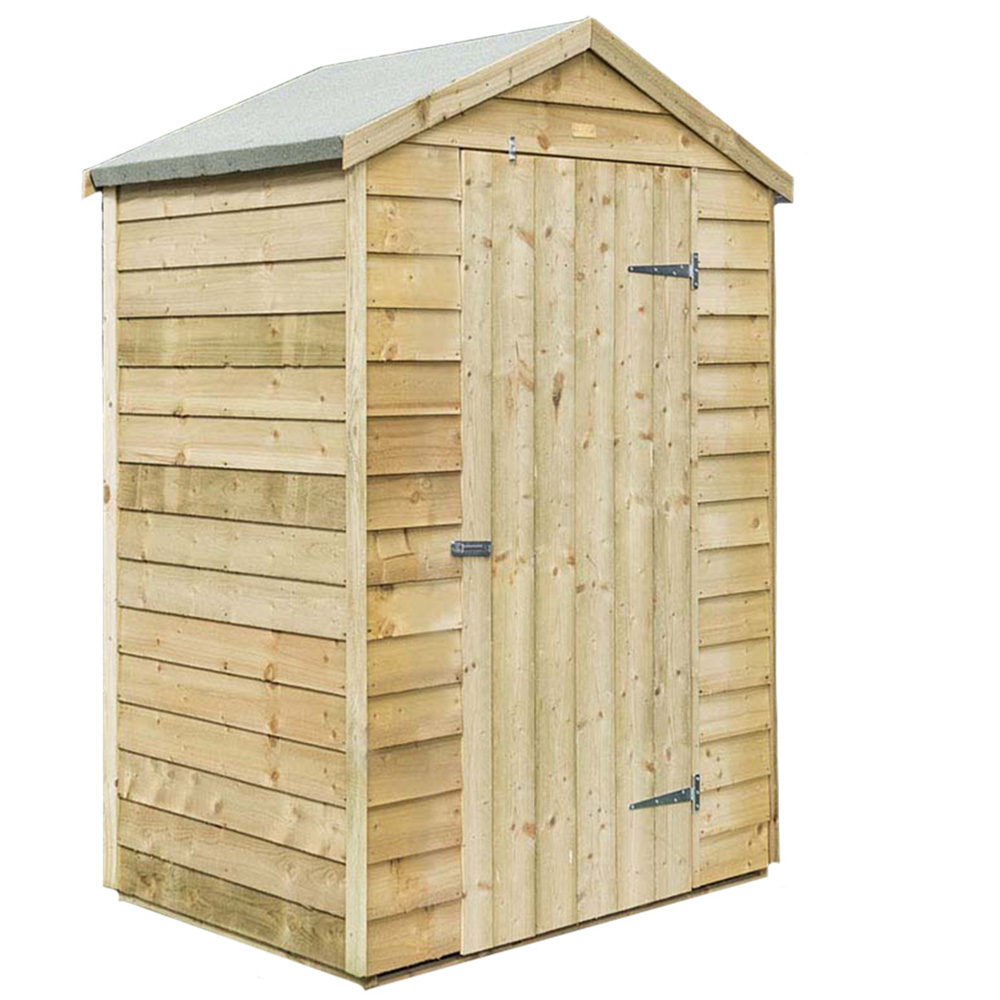 Rowlinson 4 x 3ft Overlap Pressure Treated Overlap Shed Image 1