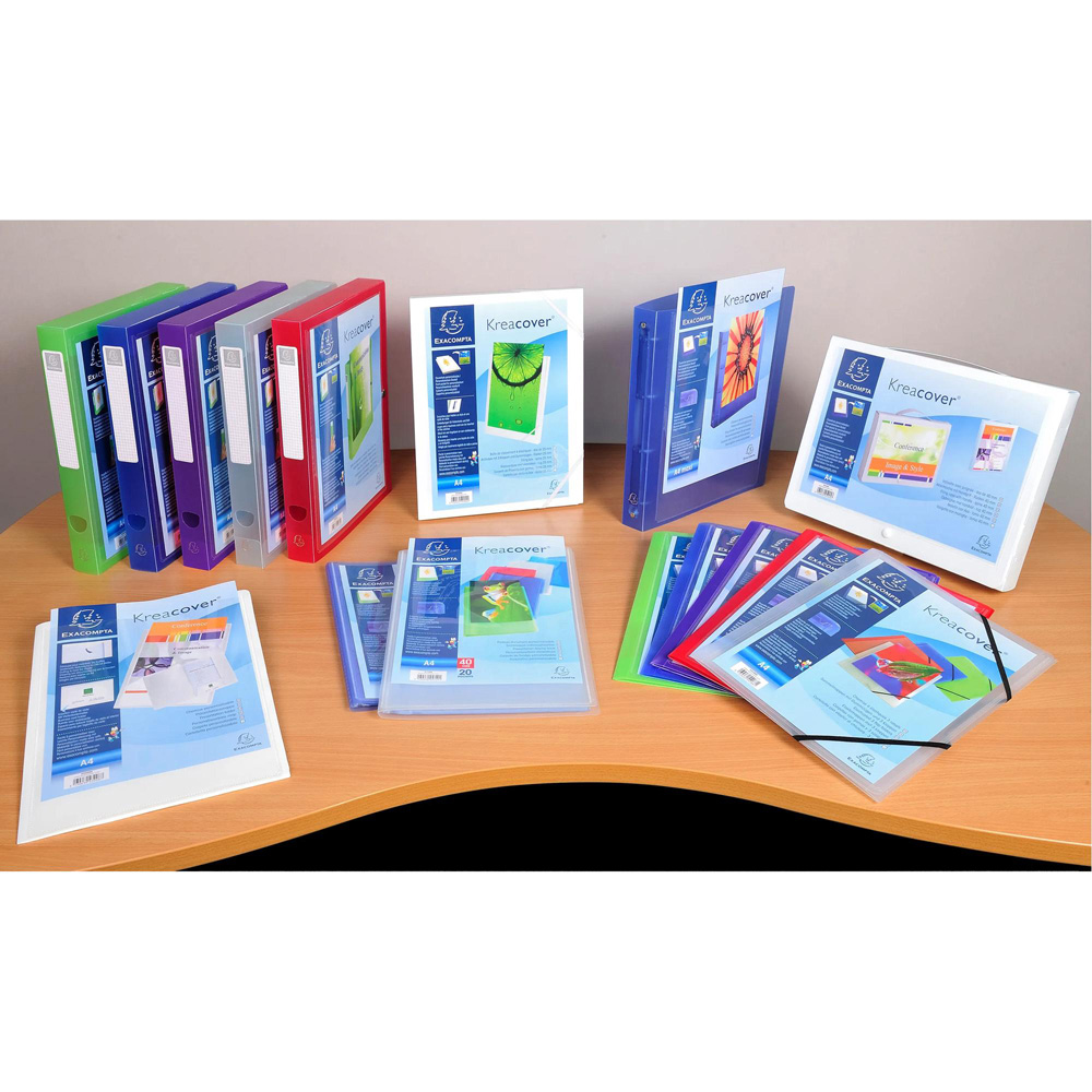 Exacompta Elasticated Frosted 3 Flap Folder with Front Pocket 25 Pack Image 2