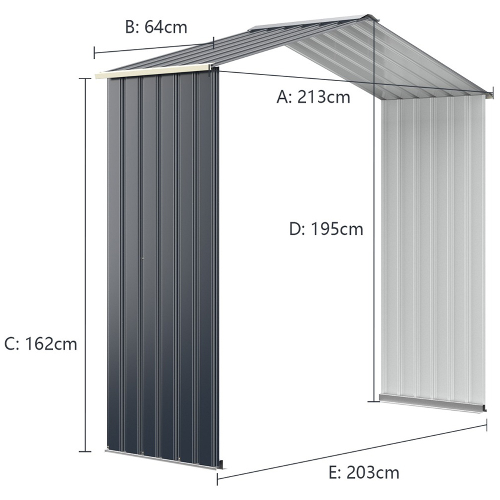 Costway Outdoor Storage Shed Extension Kit 195cm Image 5