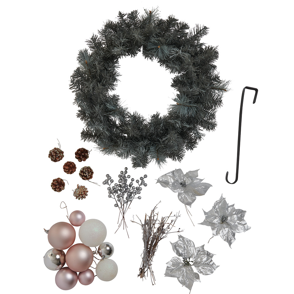 Wilko Luxe Make Your Own Wreath Pack Pink Image 1