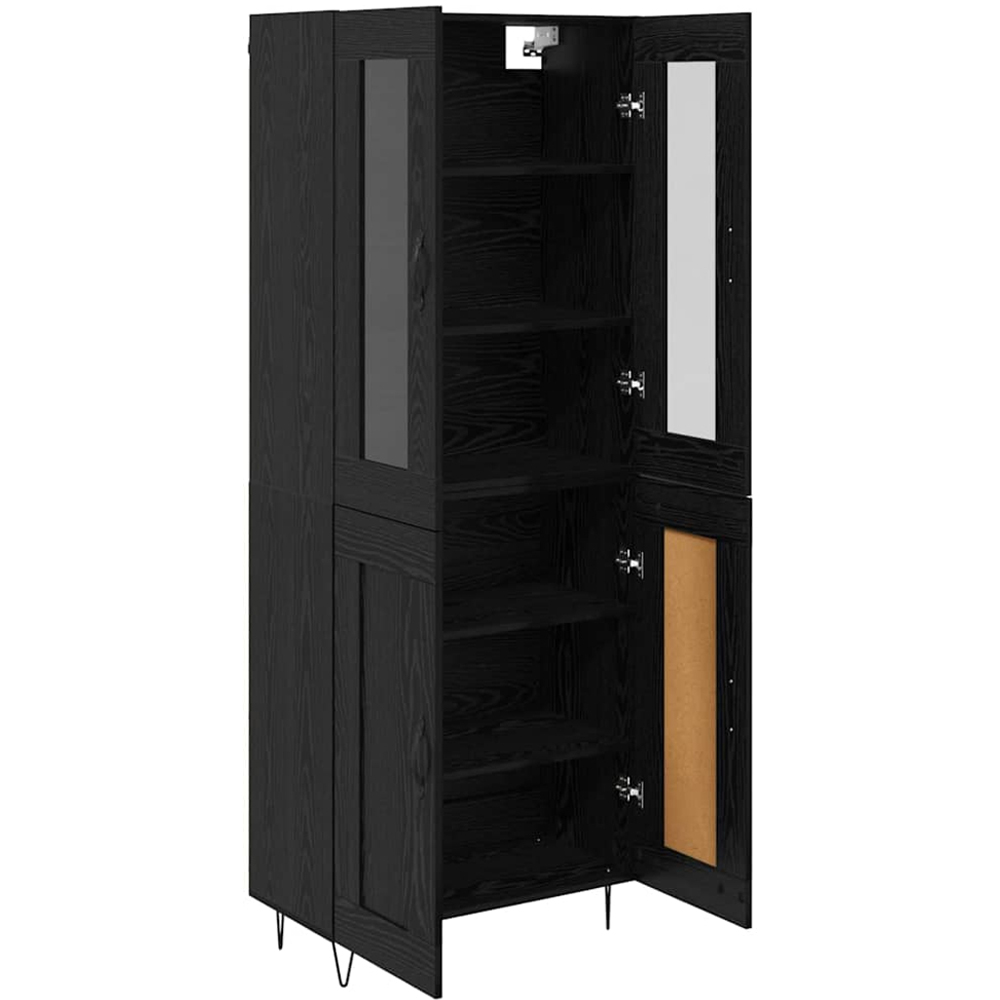 vidaXL 4 Door Black Oak Sideboard Image 5