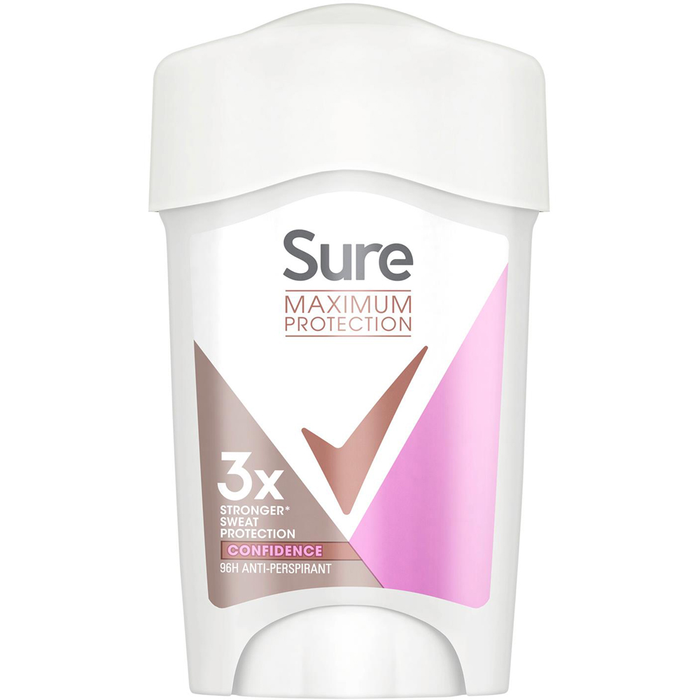 Sure Women Maximum Protection Confidence Anti-Perspirant Deodorant Cream Stick 45ml 24 Pack Image 3