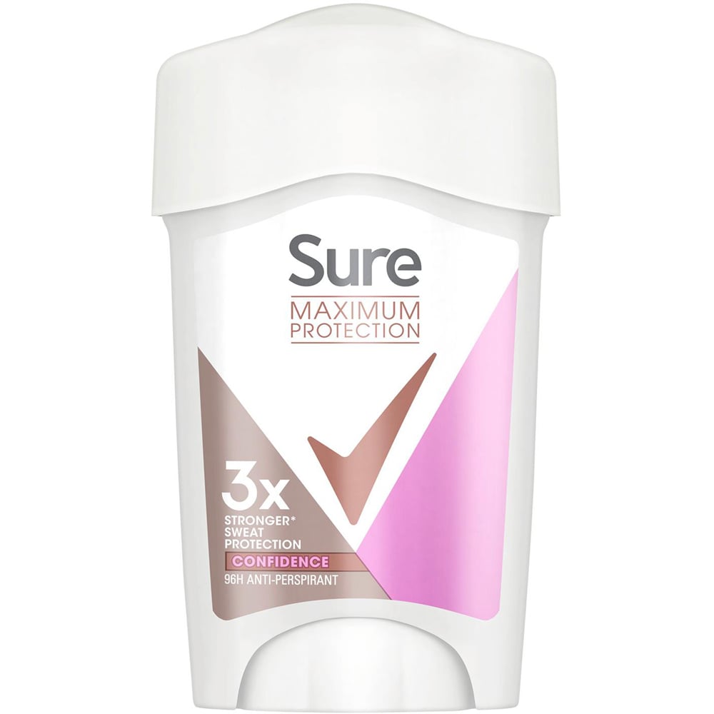 Sure Women Maximum Protection Confidence Anti-Perspirant Deodorant Cream Stick 45ml 18 Pack Image 3