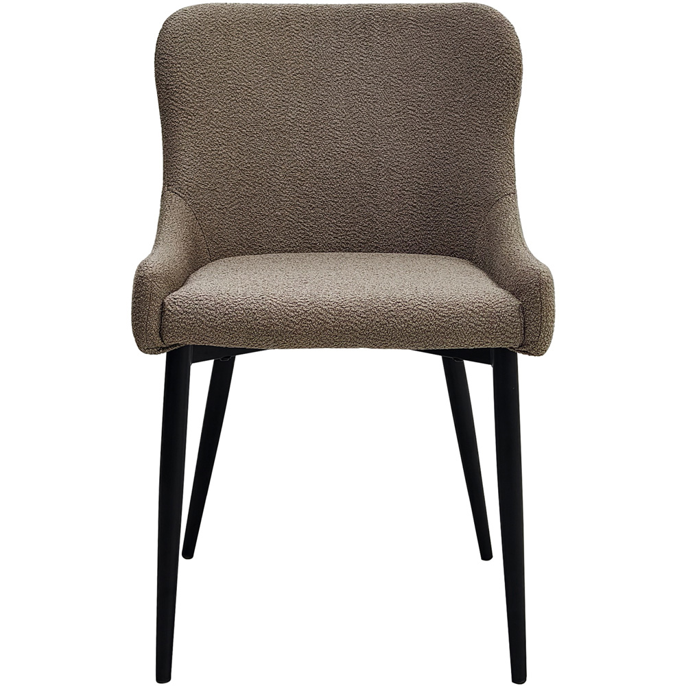 Bentley Designs Rubens Set of 2 Mocha Beige Boucle Dining Chair Image 2