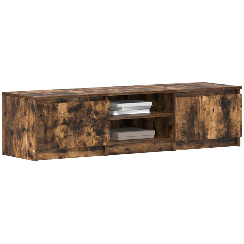 vidaXL 2 Door 2 Shelf Smoked Oak TV Cabinet Image 4