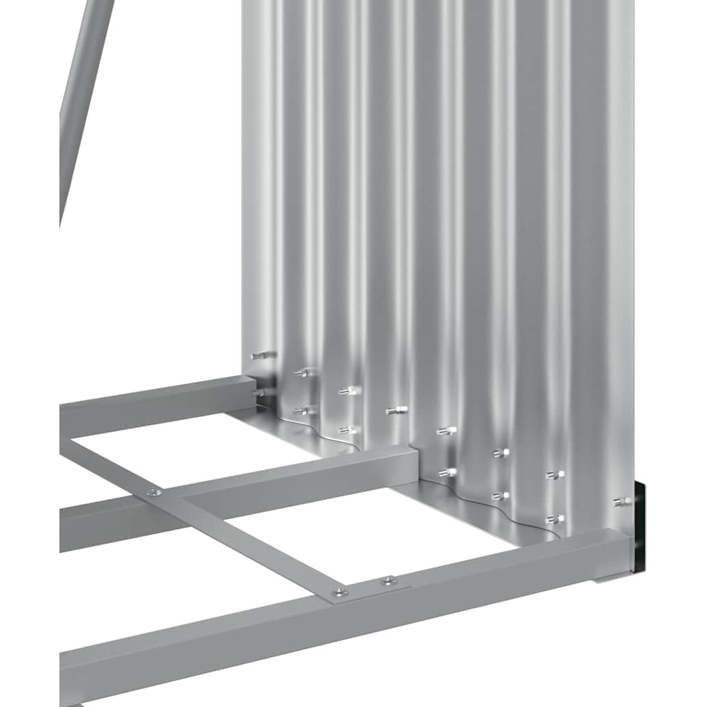 vidaXL Brown Galvanised Steel Firewood Log Holder 100 x 40 x 45cm Image 5