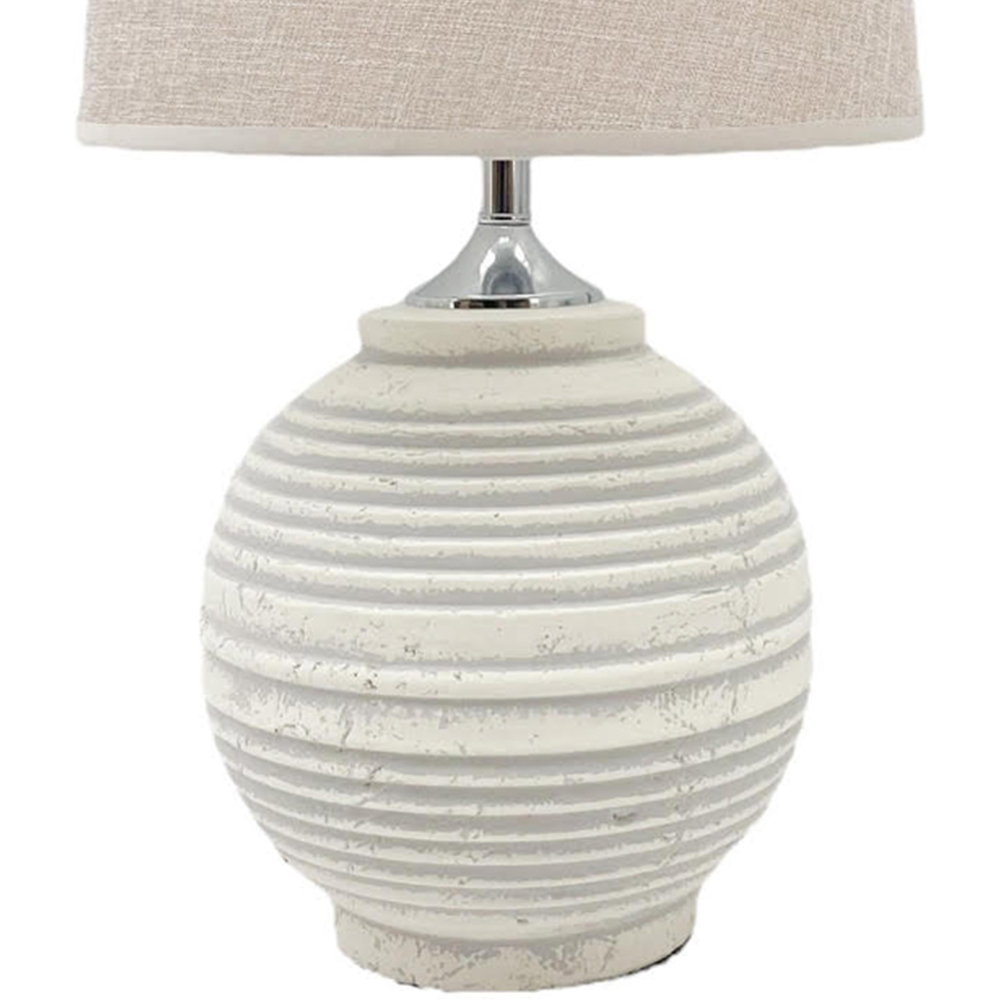 Acacia Home 44cm Cream Rustic Ceramic Table Lamp with Fabric Shade Image 3