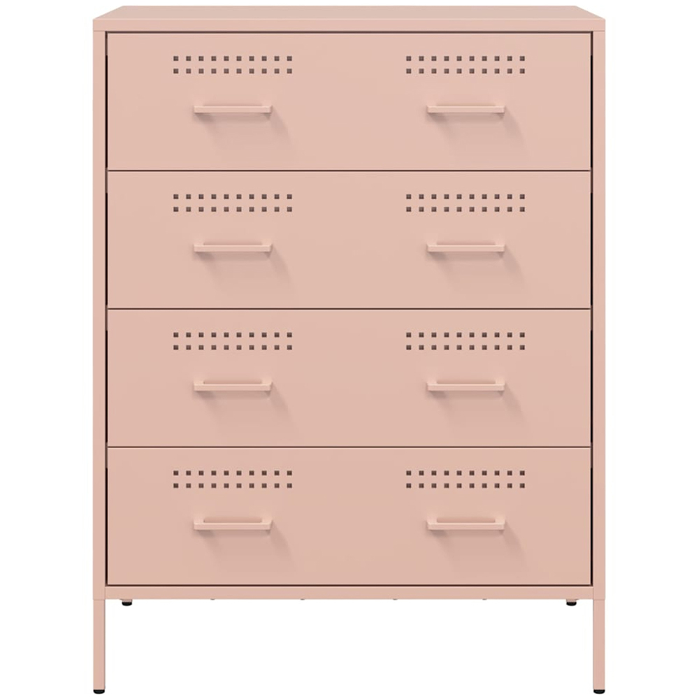 vidaXL 4 Drawer Pink Steel Industrial Style Sideboard Image 6