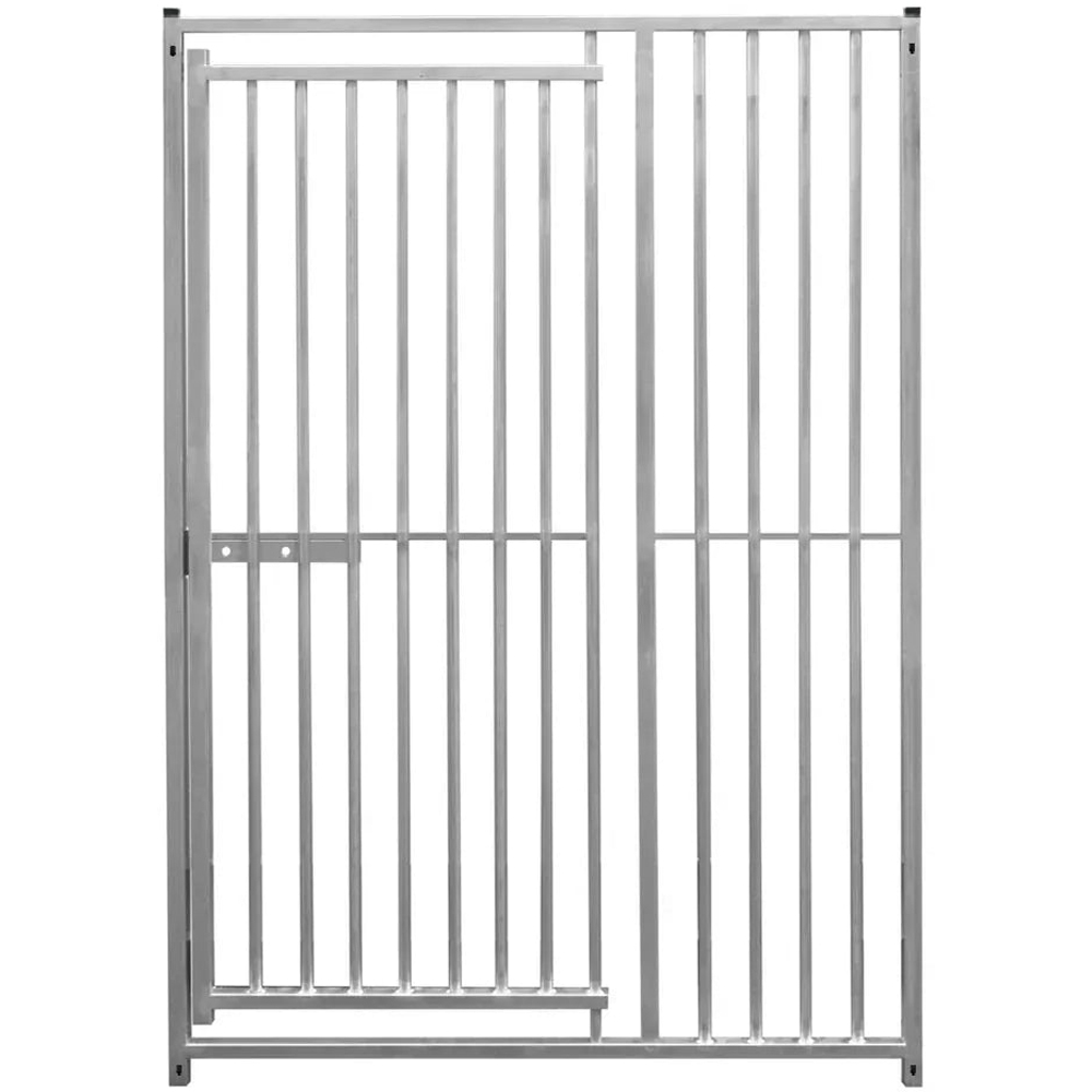 MonsterShop 1.5m Silver Dog Run Panel with Door and 8cm Bar Spacing Image 2