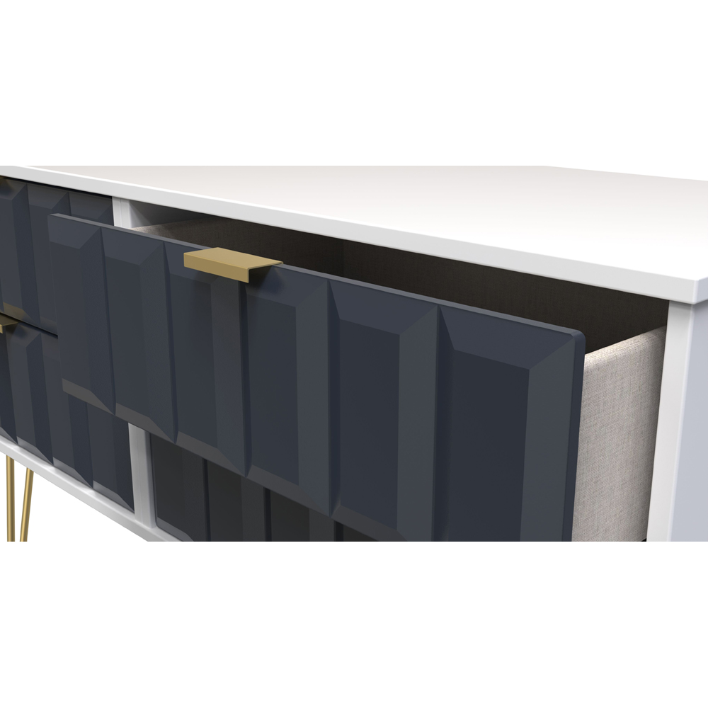 Crowndale Cube 4 Drawer Matt Indigo and White Chest of Drawers Ready Assembled Image 6