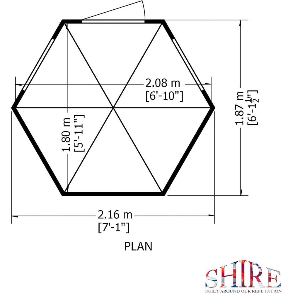 Shire 6 x 6ft Gazebo Single Door Summerhouse Image 8