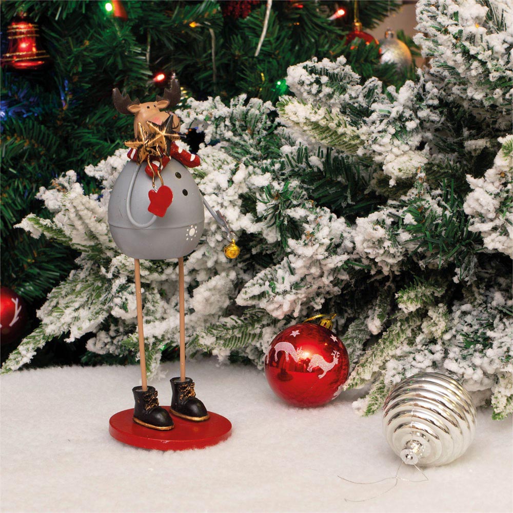 St Helens Grey Reindeer Metal Christmas Decoration Image 5