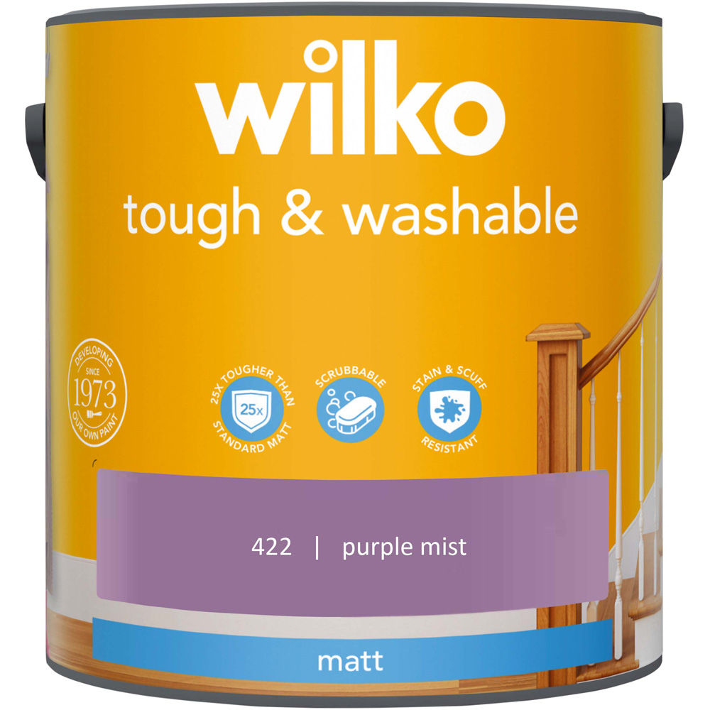 Wilko Tough & Washable Purple Mist Emulsion Paint 2.5L Image 2