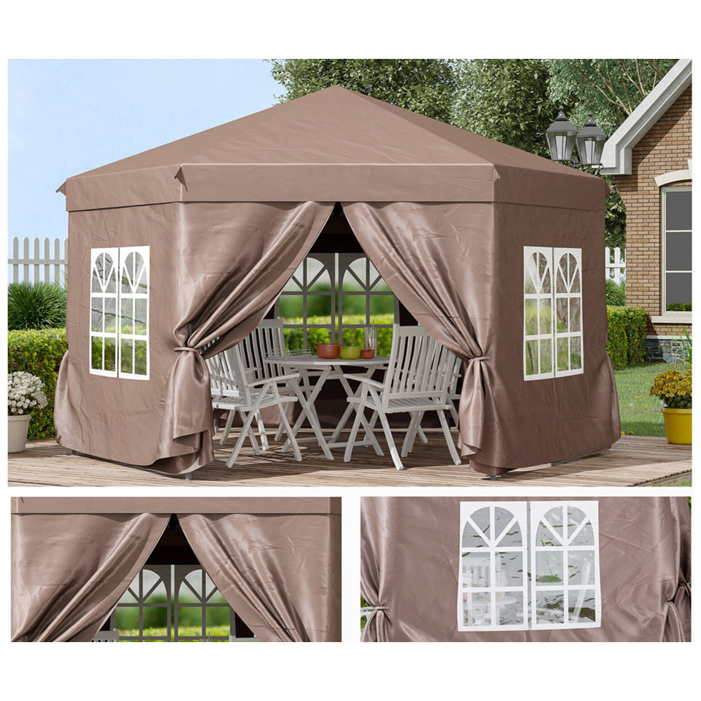 Outsunny 4 x 4m Marquee Gazebo with Metal Net Image 5