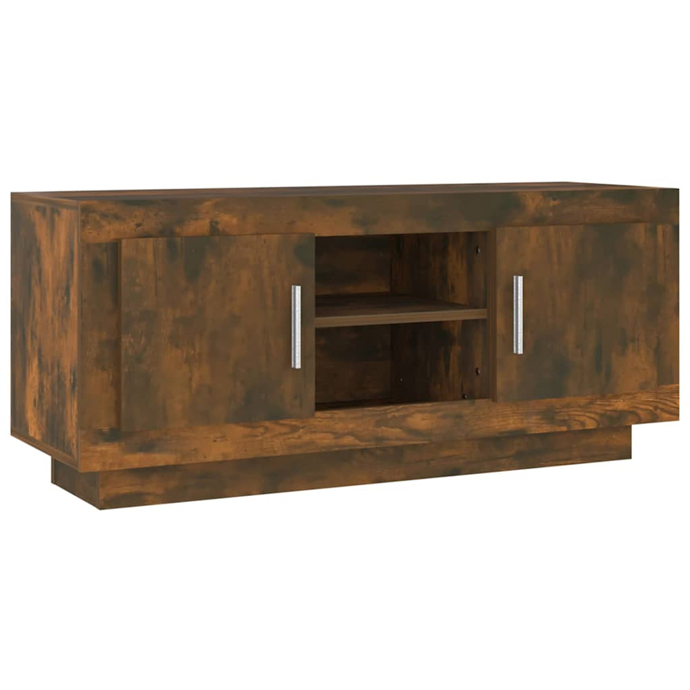 vidaXL 2 Door 2 Shelf Smoked Oak TV Cabinet Image 2