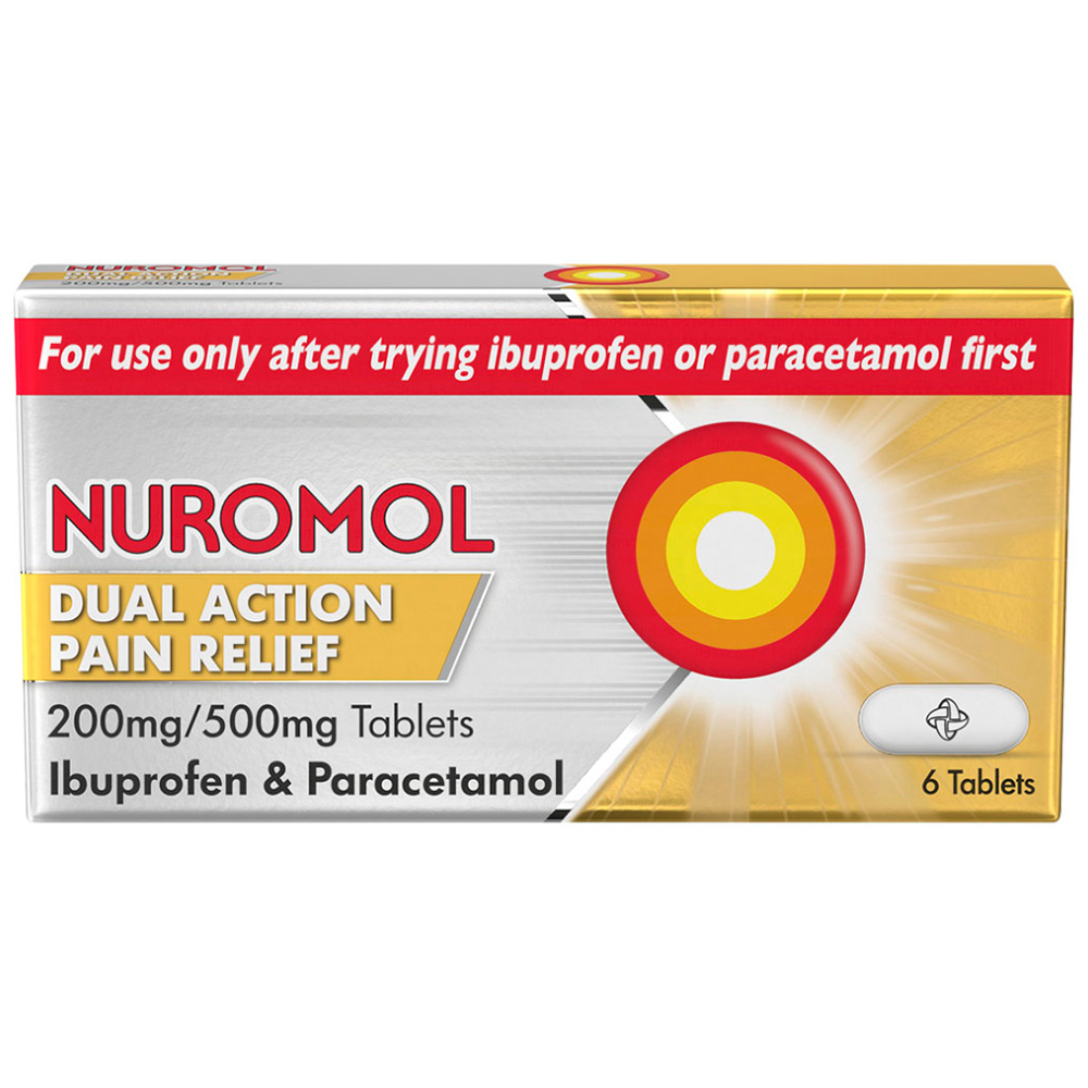 Nuromol Dual Action Pain Relief 6 Tablets Image 1