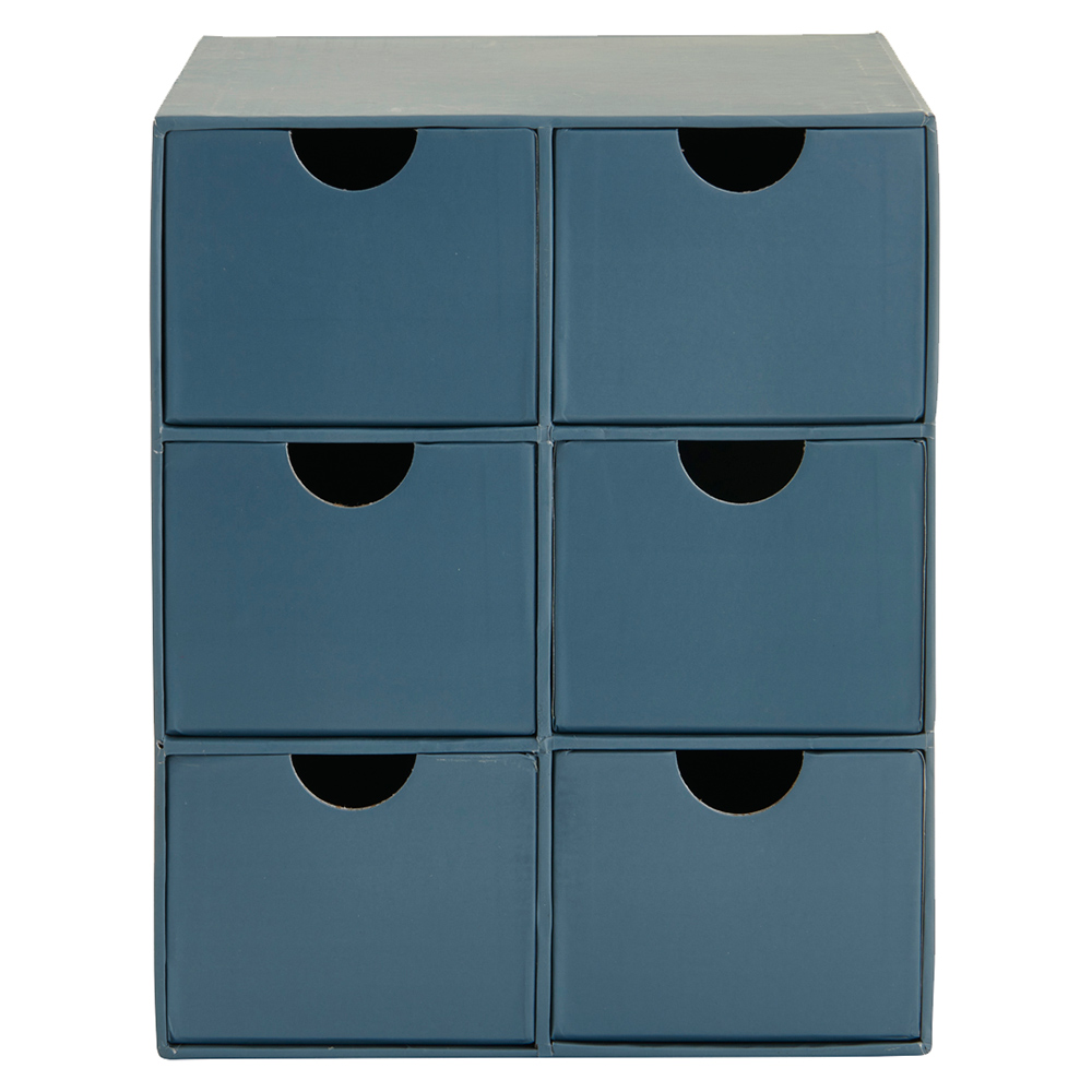 Wilko Dark Blue 6 Drawer Storage Image 1