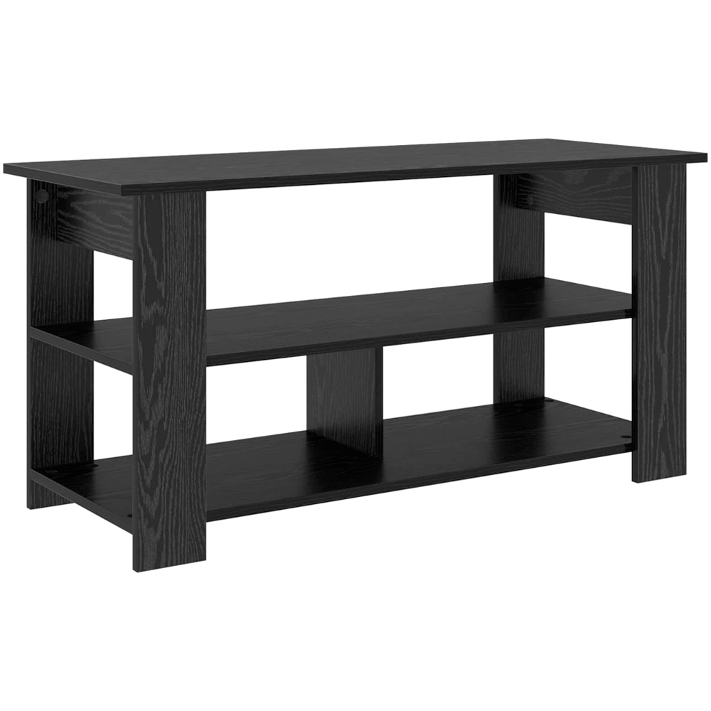 vidaXL 3 Shelf Black Oak TV Stand Image 2