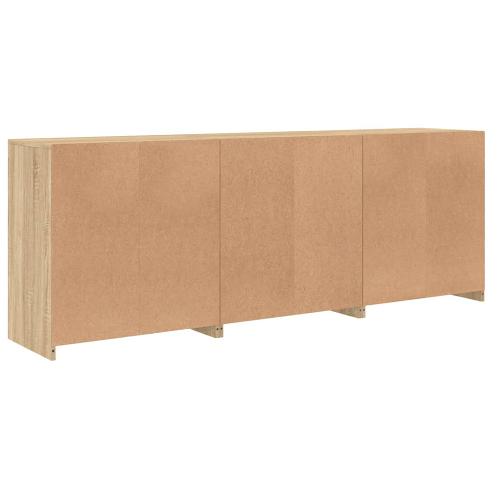 vidaXL 6 Door 6 Shelf Sonoma Oak Wide Sideboard with LED Lights Image 6