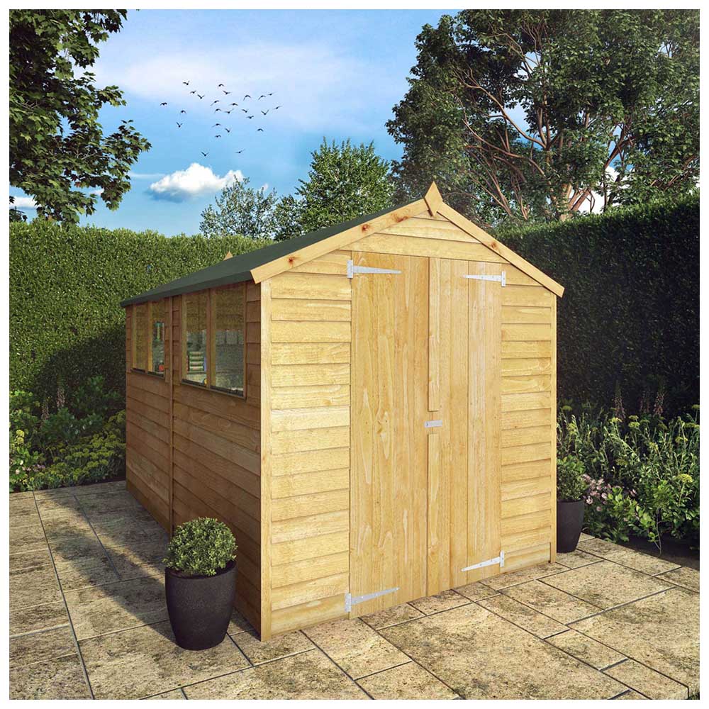 Mercia 10 x 6ft Double Door Overlap Apex Shed with Window Image 3