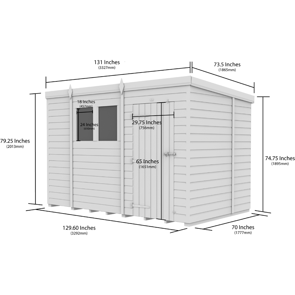 DIY Sheds 11 x 6ft Tongue and Groove Timber Pent Security Garden Shed Image 9