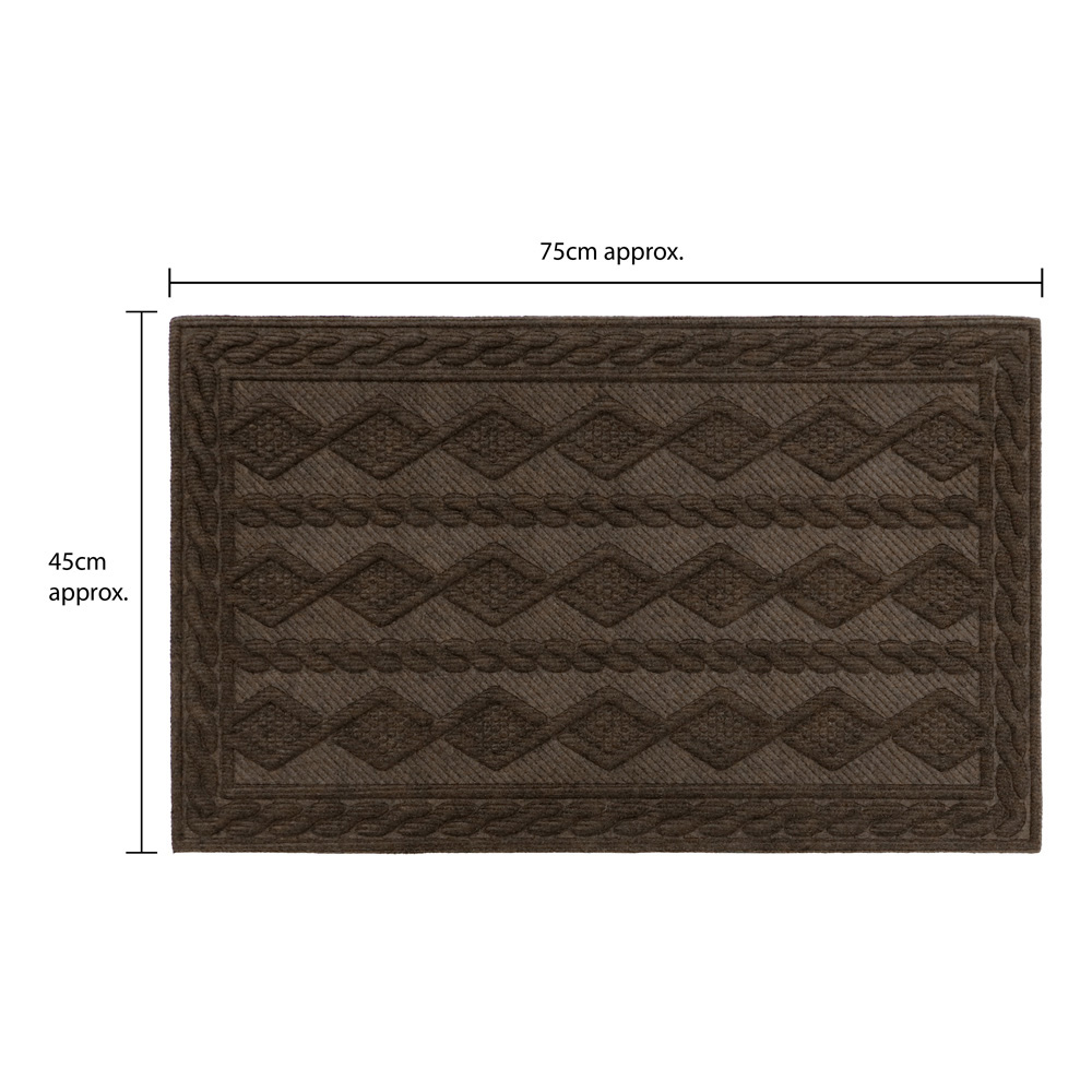 JVL Brown Knit Indoor Scraper Doormat 45 x 75cm Image 9
