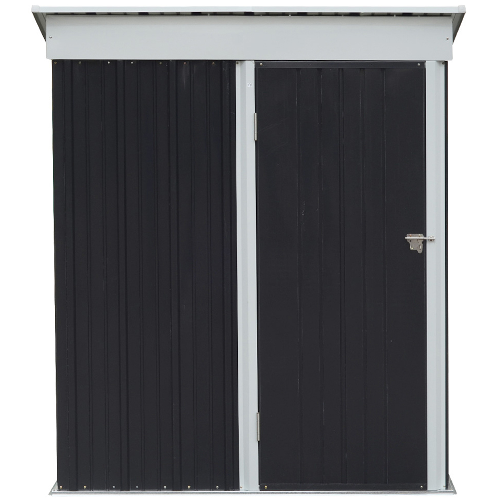 Living and Home 5.9 x 5.3 x 3ft Black Peaked Storage Shed with Shelves Image 3