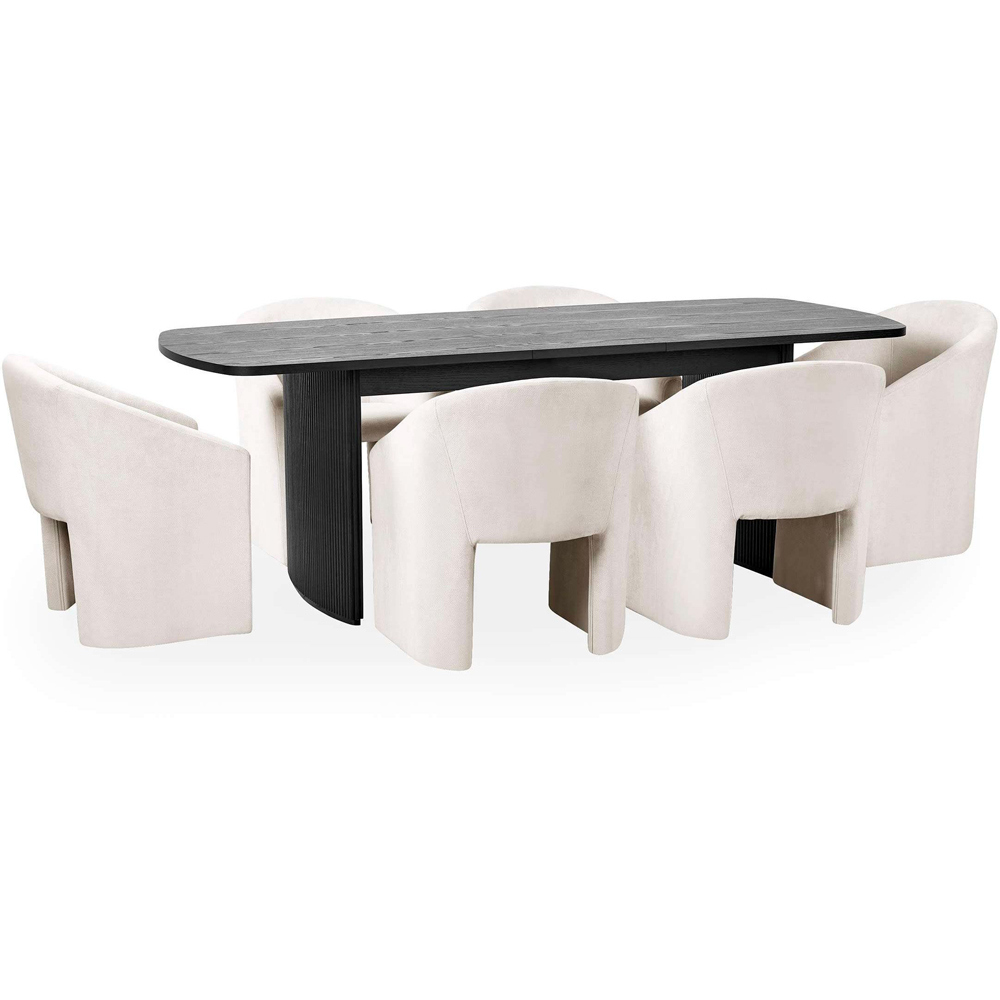 Julian Bowen Anthea Cream Chenille Tub Dining Chair Image 4