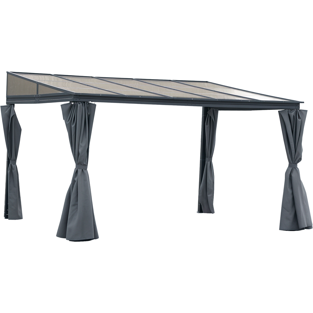 Outsunny 4 x 3m Grey Aluminium Outdoor Hardtop Pergola Image 2