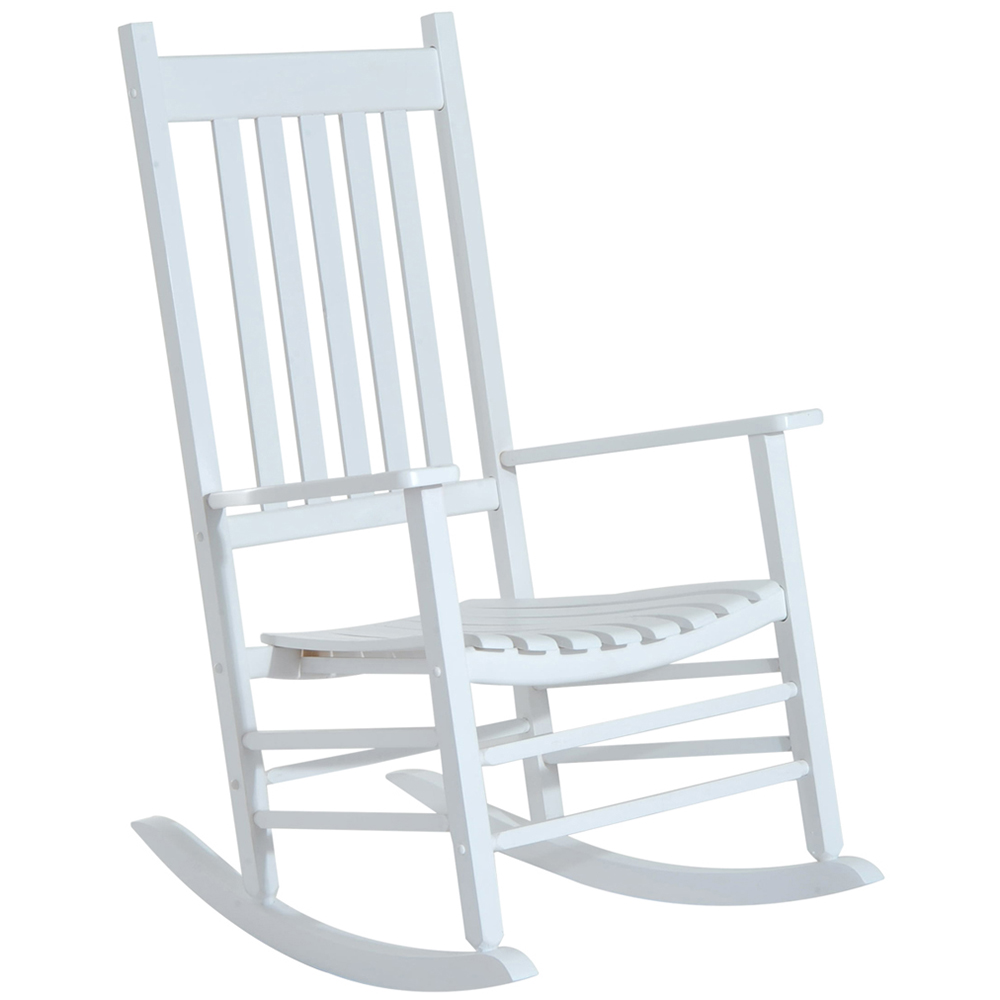 Outsunny White Rocking Chair Image 2