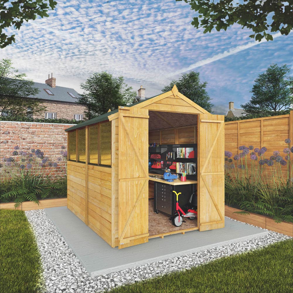 Mercia 8 x 6ft Double Door Overlap Apex Shed Image 6