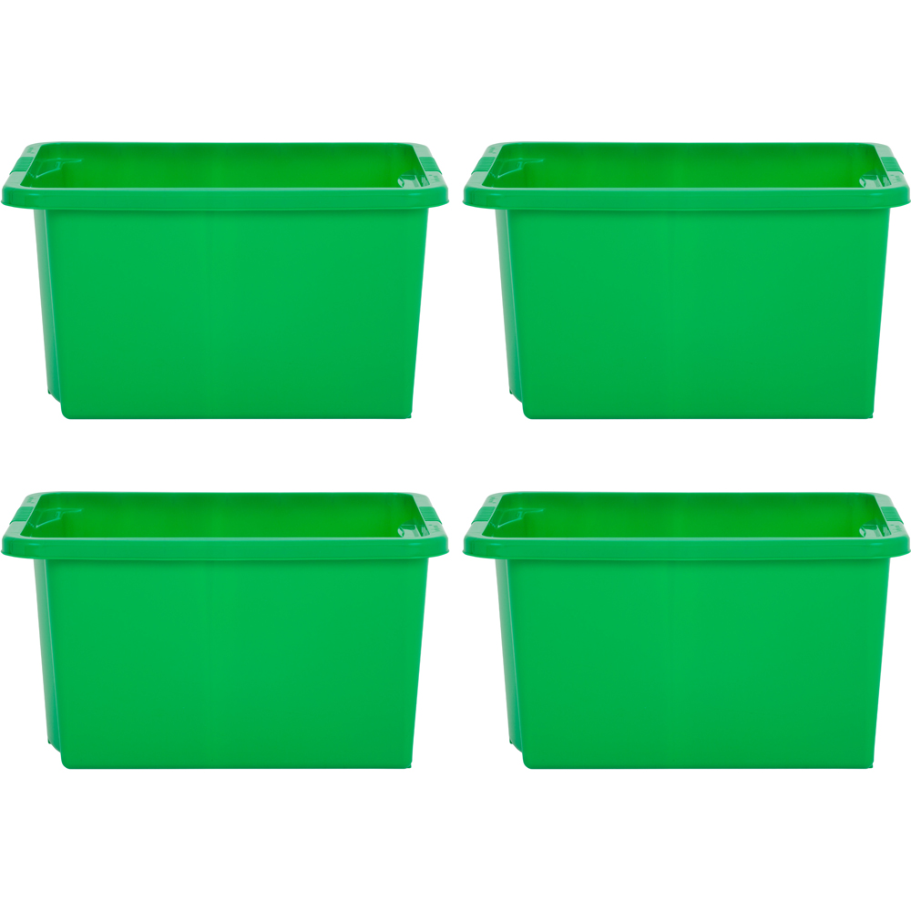 Wham 35L Green Stackable Storage Box 4 Pack Image 1