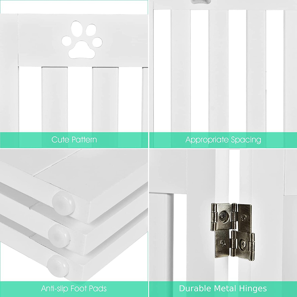 Costway 3 Panel White Foldable Pet Safety Gate Image 8