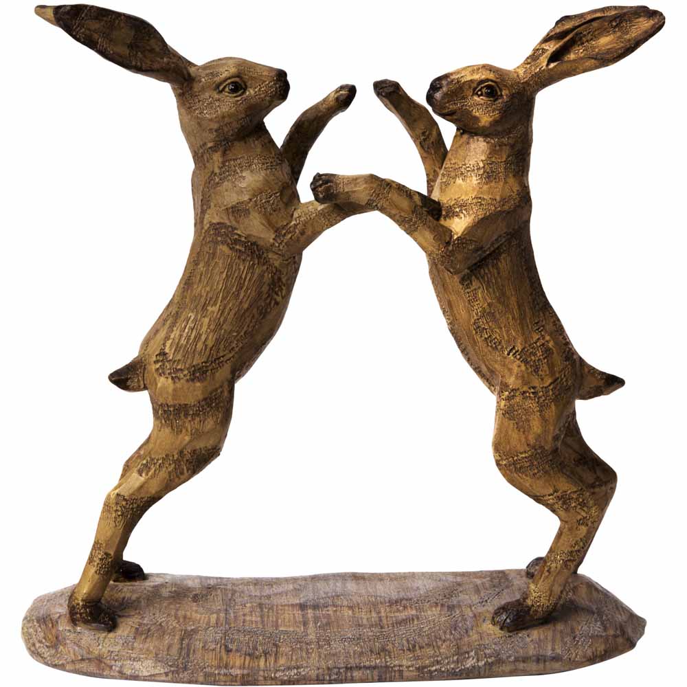 Hestia Boxing Hares Ornament Image