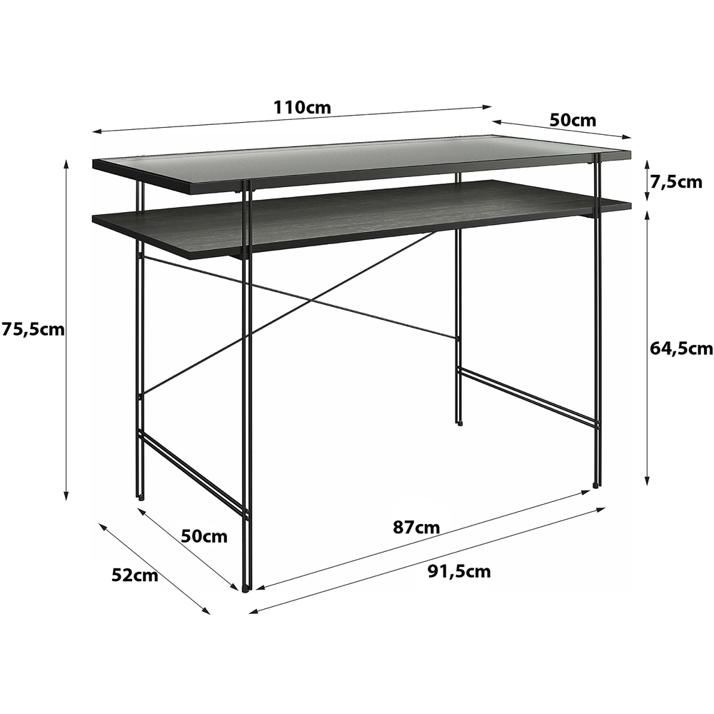 Dorel Wainwright Black Oak Desk Image 9