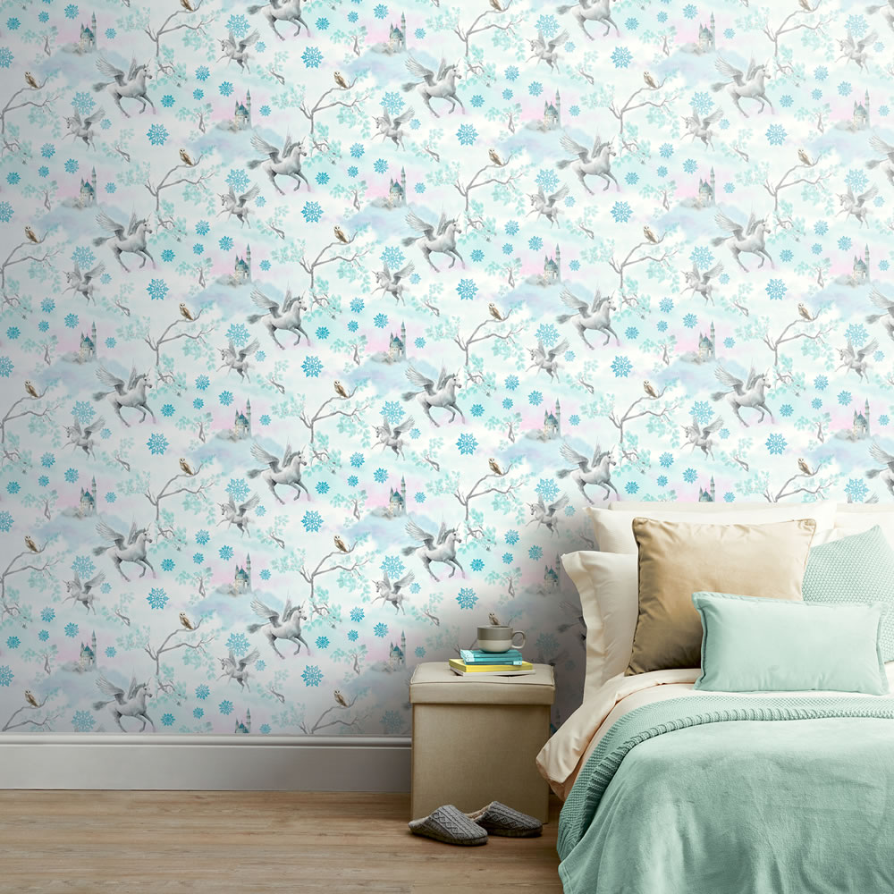 Arthouse Fairytale Pink and Blue Wallpaper Image 2