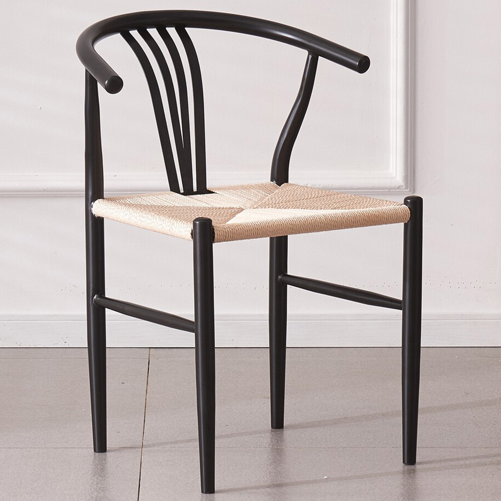 Ashford Set of 2 Black Iron Dining Chairs Image 1