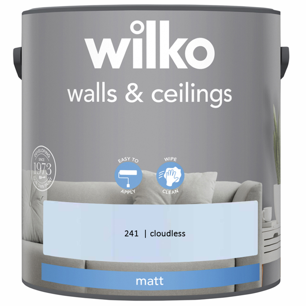 Wilko Walls & Ceilings Cloudless Matt Emulsion Paint 2.5L Image 2