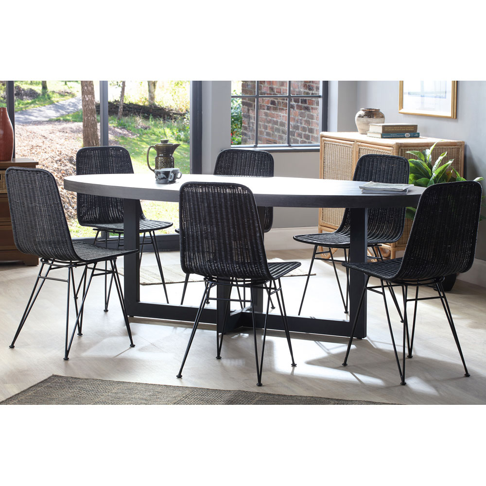 Desser Porto Black Wicker Dining Chair Image 3