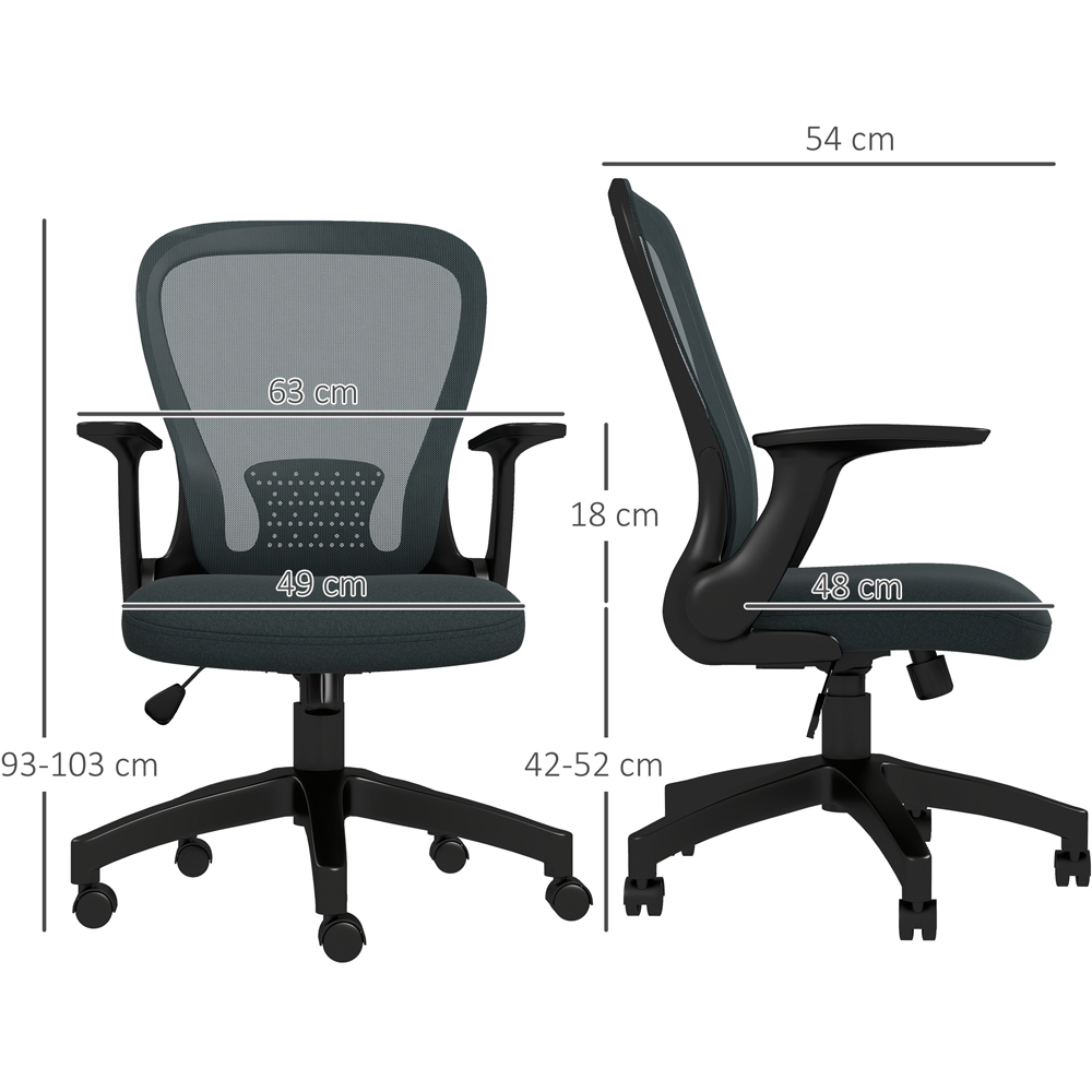 Portland Grey Mesh Office Chair with Flip Up Armrest Image 7