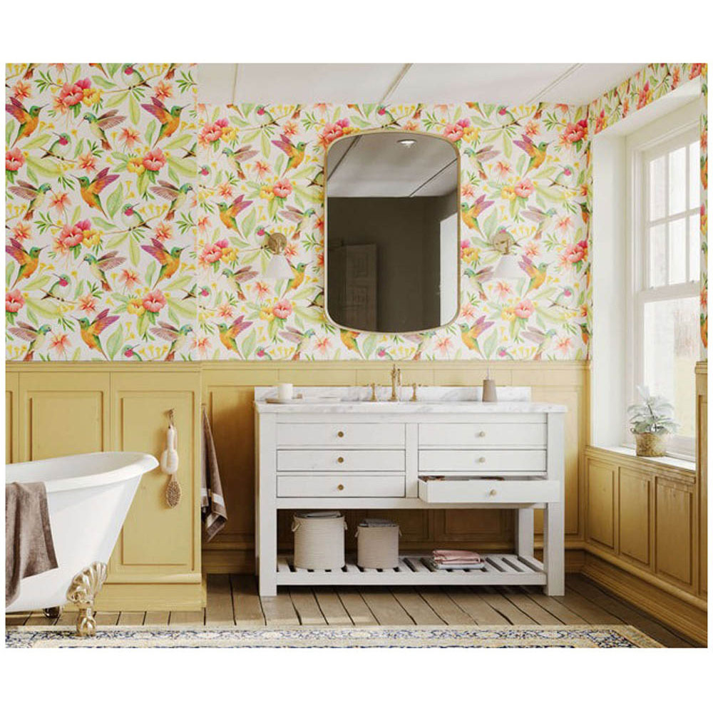 Bobbi Beck Eco Luxury Hummingbird and Flower Multicolour Wallpaper Image 4