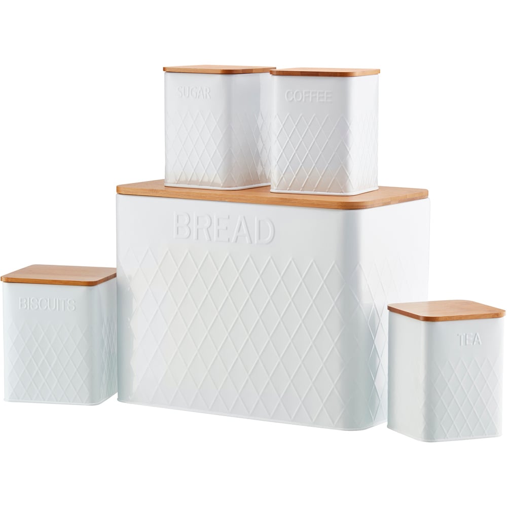 Cooks Professional G4738 White 5 Piece Kitchen Set with Bamboo Lids Image 1