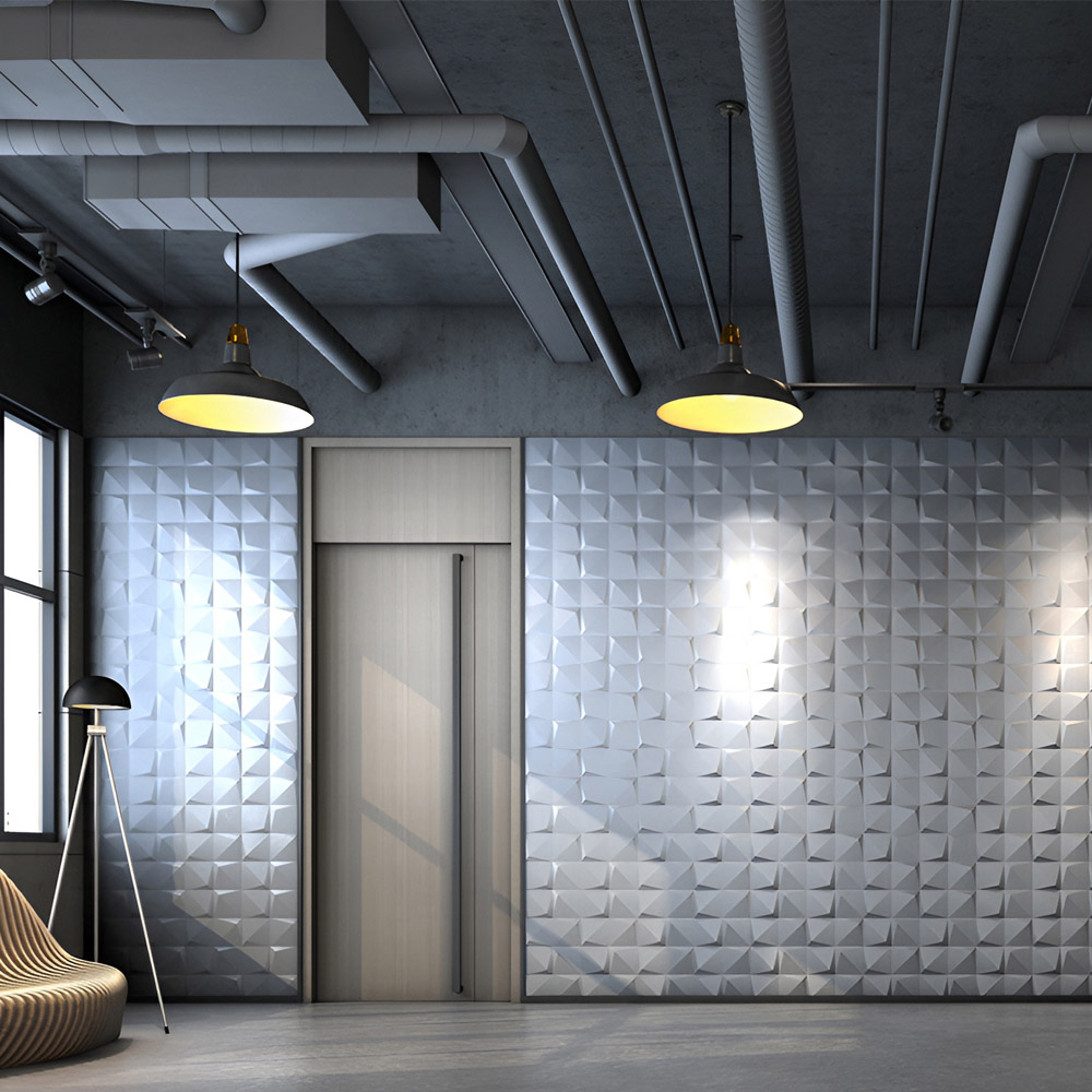 Britwall Luxury Angular 3D Grid PU Leather Wall Panel 600 x 600mm 4 Pack Image 6