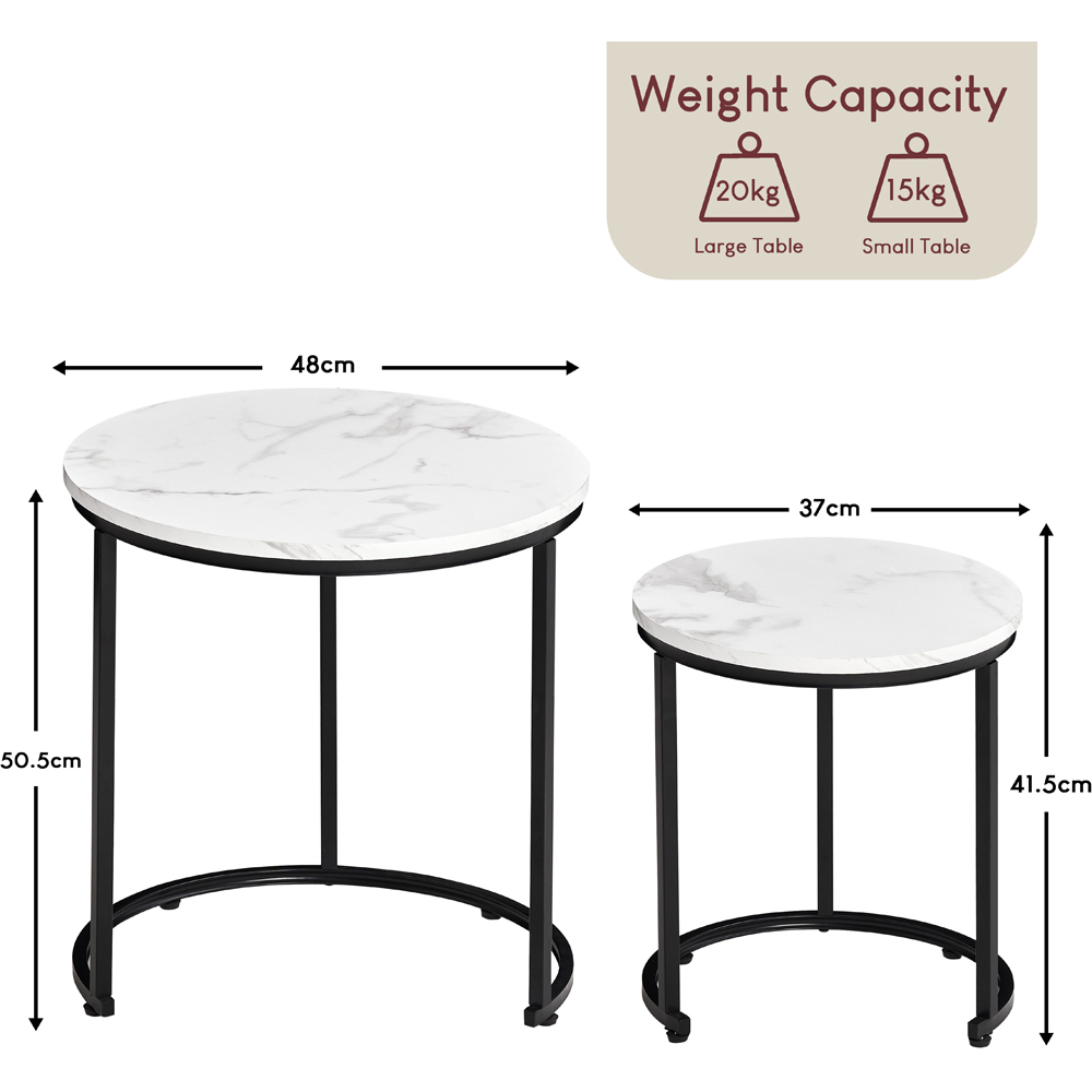 VIDA DESIGNS Brooklyn Marble Nest of Tables Set of 2 Image 9