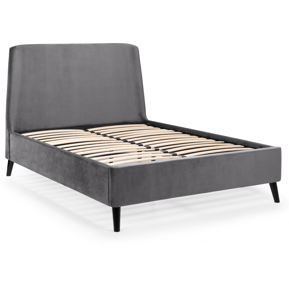 Julian Bowen Frida King Size Grey Curved Velvet Bed Frame Image 3