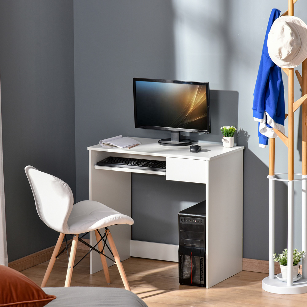 Portland Compact Office Desk White Wilko