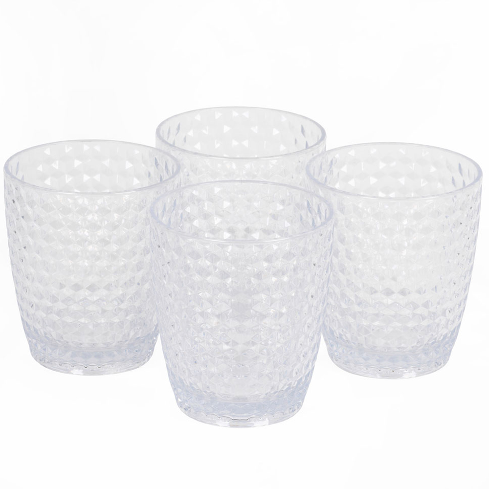 Cambridge Fete Drinking Tumblers Clear 4 Pack Image 1
