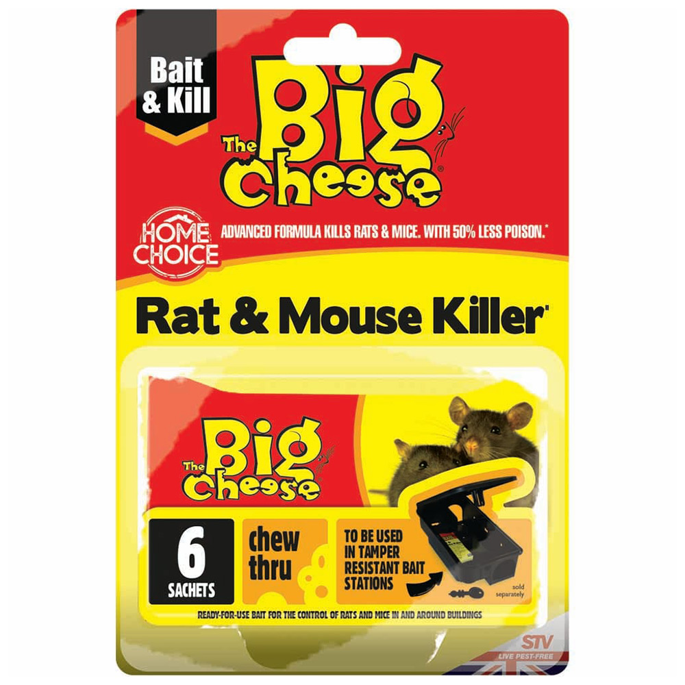 The Big Cheese Mouse and Rat Killer Grain Bait 6 x 25g Image 1