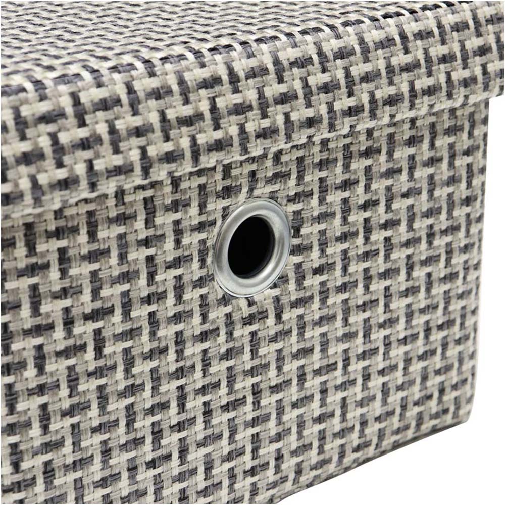 JVL Silva Rectangular Fabric Storage Box with Lid 3 Piece Image 7