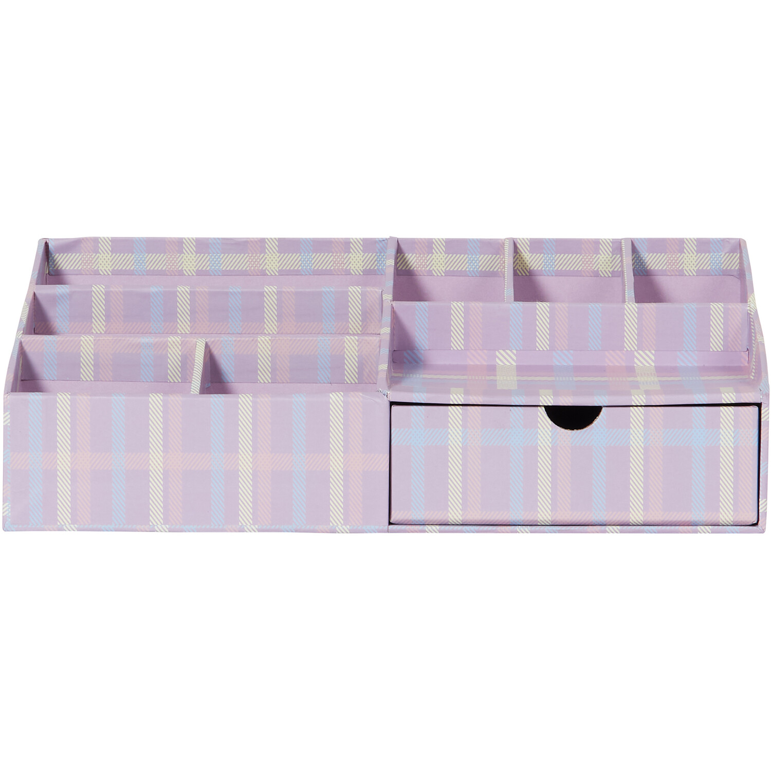 Lilac Check Desktop Storage - Lilac Image 1